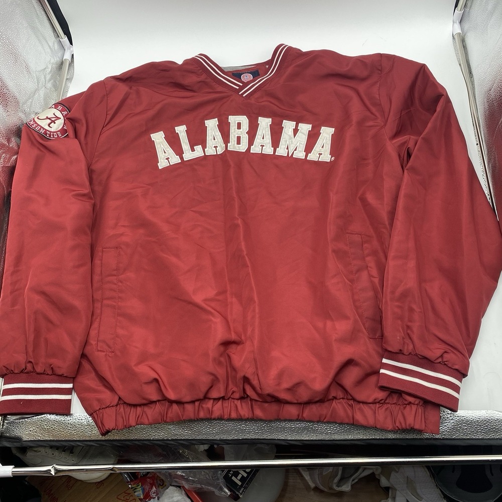 Alabama Crimson Tide‎ Lined Pullover Jacket Size XL Red Satin Stitched VGC
